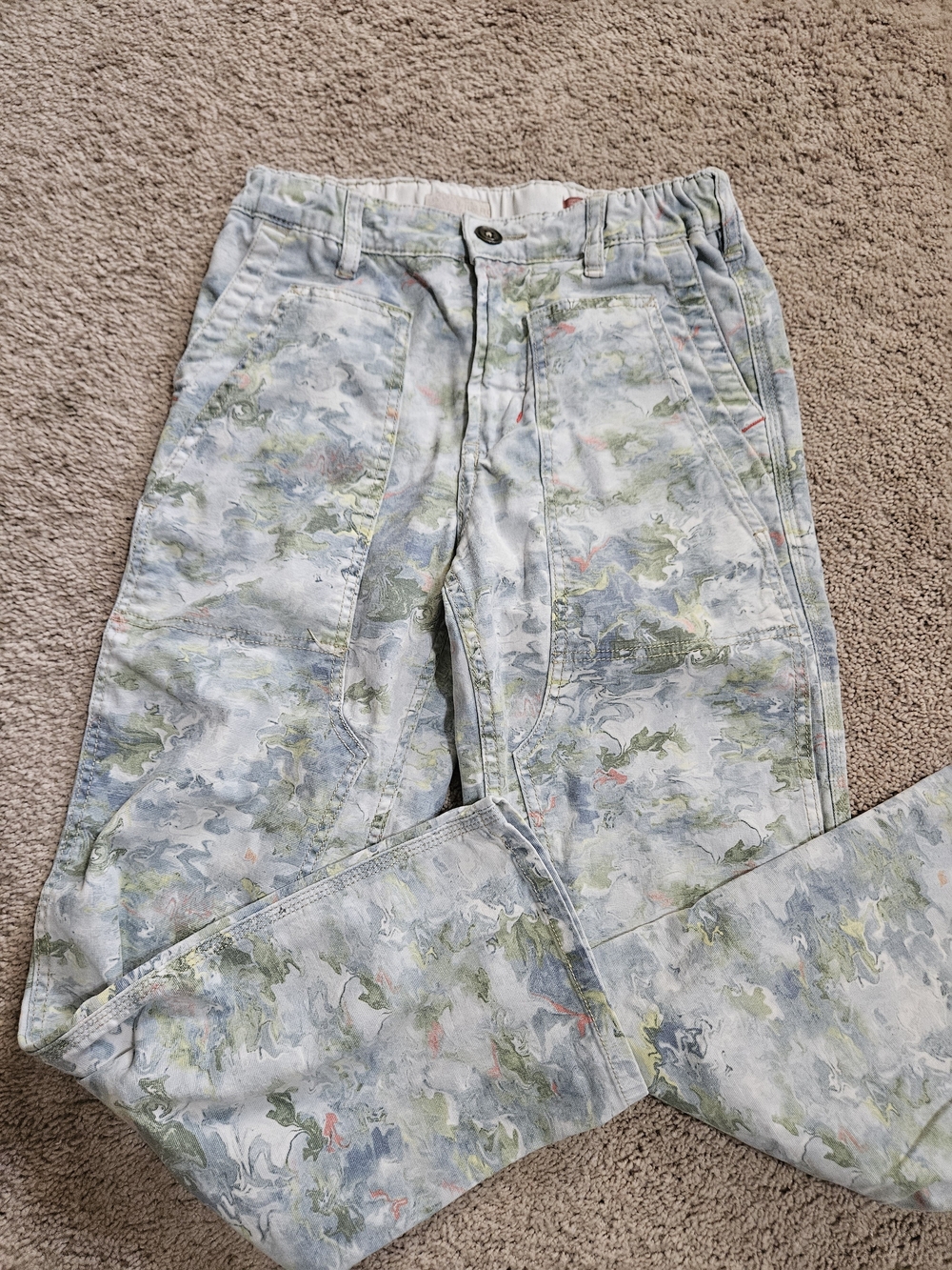 Anthropologie The Roamer Floral-Print Wide Leg Jeans - Light Blue/Green - Picture 2 of 10